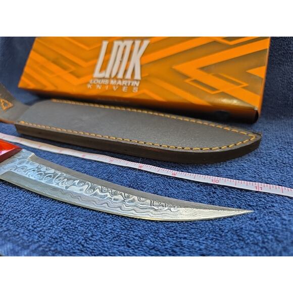 Hunting Bowie Knife 11 Inch, Custom Made Forged Damascus Blade LMK Knives #7572 - Picture 6 of 10